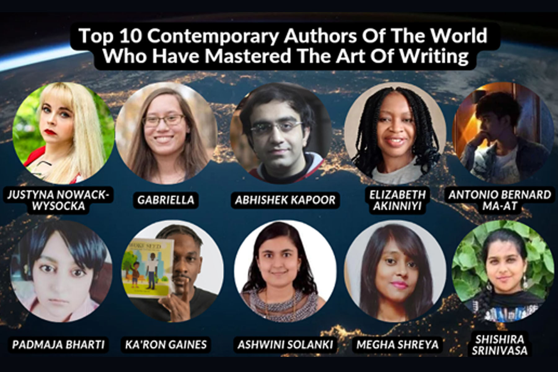 Top Ten Contemporary Authors of the World who have Mastered the Art of writing